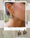 Golden Crystal Droplet Dome Earrings
