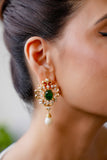 Emerald Pearl Drop Earrings