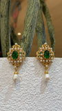 Emerald Pearl Drop Earrings