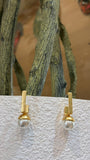 Modern Gold Pearl Drop Earrings