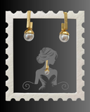 Modern Gold Pearl Drop Earrings