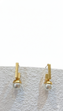 Modern Gold Pearl Drop Earrings