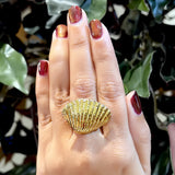 Textured Shell Gold Ring