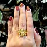 Golden Bloom Floral Statement Ring