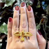 Flying Bird Gold Statement Ring