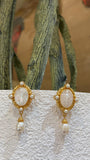 Classic Pearl Cameo Drop Earrings