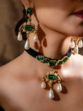 Emerald Pearl Choker Set