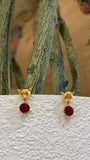 Bull Ruby Drop Earrings