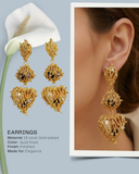 Golden Filigree Heart Drop Earrings