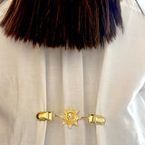 Sun Emblem Shirt Collar Chain Button