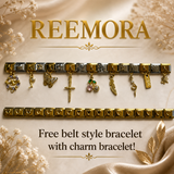 Reemora Dual-Tone Cross & Cherry Charm Bracelet Set