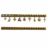 Reemora Dual-Tone Cherry & Floral Charm Bracelet Set