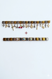 Reemora Luxe Dual-Tone Charm Bracelet Set with Evil Eye Bonus
