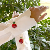 Strawberry Red Enamel Button