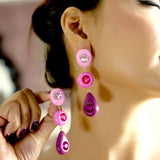 Pink & Purple Gem Drop Earrings