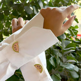 Watermelon Slice Crystal Button