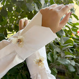 Ivory Floral Pearl Cluster Button