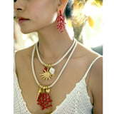 Double-Strand Coastal Pendant Necklace