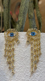 Golden Evil Eye Chandelier Earrings