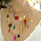 Layered Gold Lucky Charm Necklace