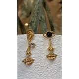 Gold Abstract Face Drop Earrings