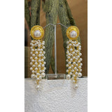 Gold Pearl Tassel Earrings