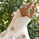 Turquoise Medallion Button