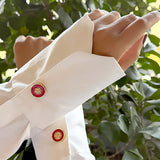 Ruby Red Medallion Button