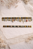 Radiant Dual-Tone Charm Bracelet Set with Evil Eye Elegance
