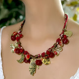 Crimson Charm Cord Necklace