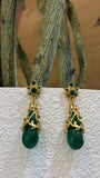 Emerald Teardrop Dangler Earrings