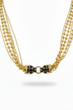 Black & Gold Beaded Statement Necklace