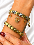Reemora Dual-Tone Ocean & Evil Eye Charm Bracelet Set