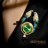 Emerald Serpent Statement Brooch