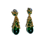 Emerald Teardrop Dangler Earrings