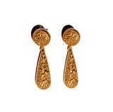 Antique Gold Engraved Drop Earrings
