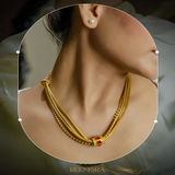 Ruby Accent Gold Layered Necklace