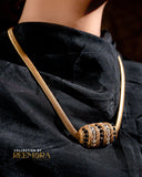 Classic Gold Barrel Pendant Necklace