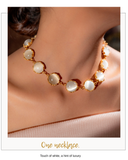 Ivory Pearl-Link Gold Necklace