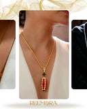 Ruby Lantern Drop Necklace