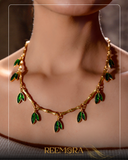 Emerald Leaf Charm Necklace