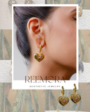 Golden Heart Drop Earrings