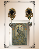 Egyptian Scarab Pearl Drop Earrings