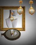 Floral Gold-Tone Pearl Drop Earrings