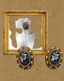 Vintage Floral Cameo Studs