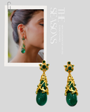 Emerald Teardrop Dangler Earrings
