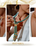 Turquoise Cascade Tassel Necklace