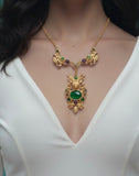 Regal Emerald Medallion Necklace