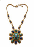 Azure Bloom Gold Necklace