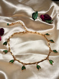 Emerald Leaf Charm Necklace